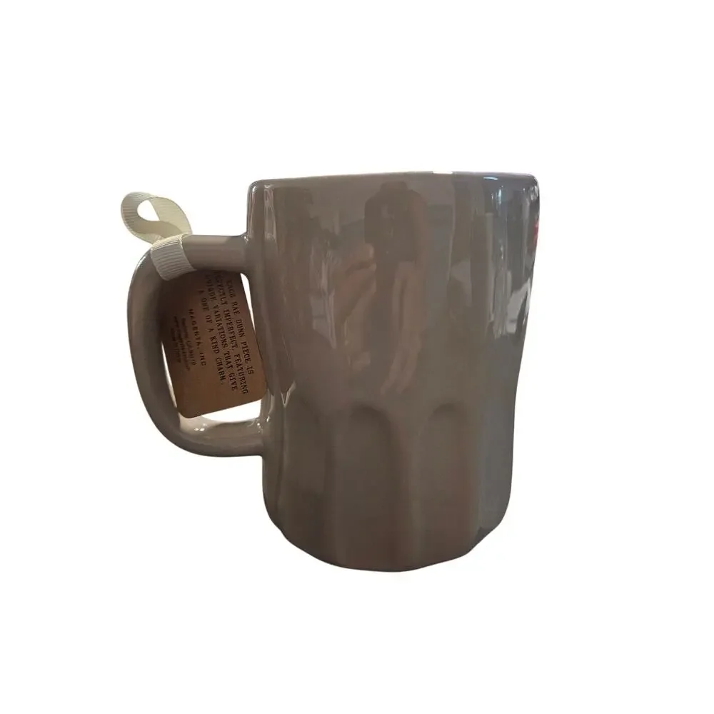 Rae Dunn Artisan Collection Coffee Cocoa Tea Cup Mug NWT Beige Ribbed
